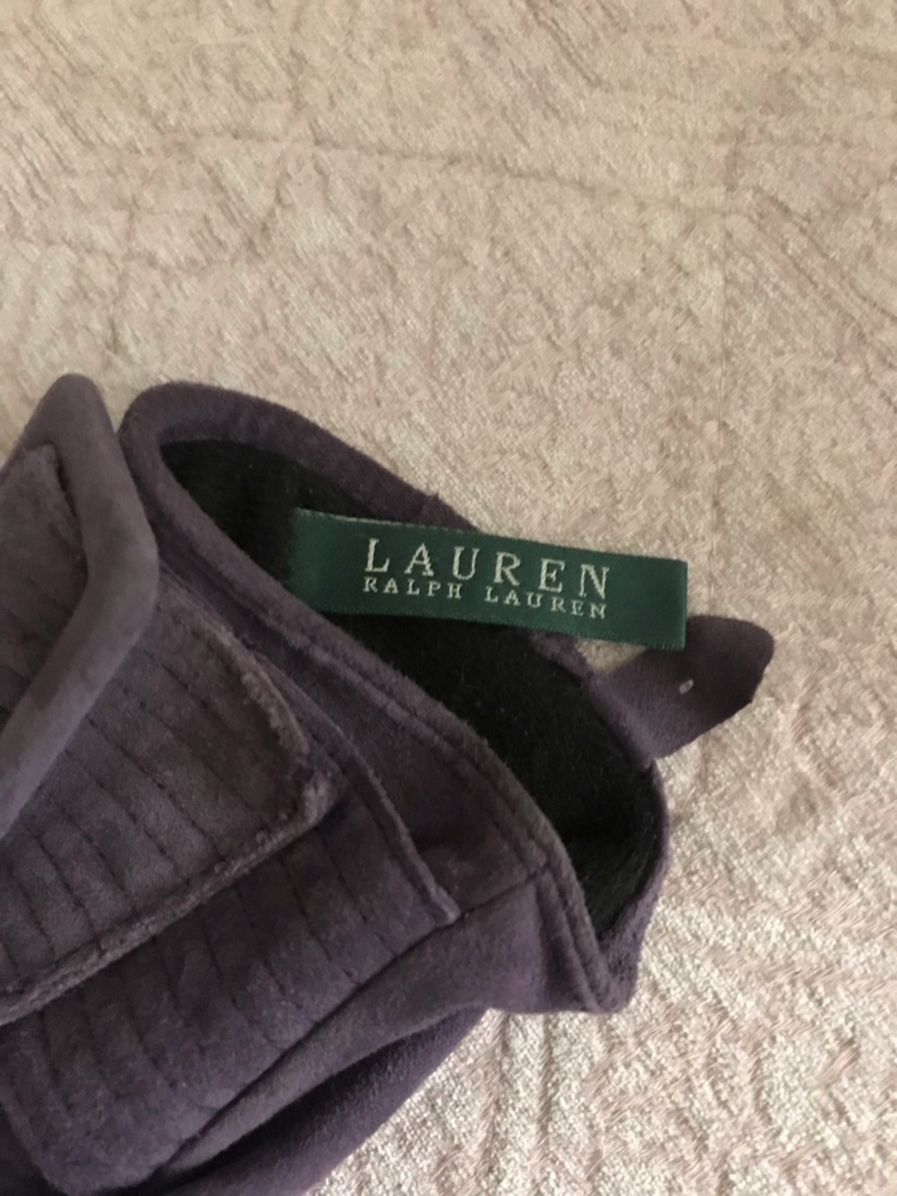 Ralph Lauren Plum Suede Buckle Gloves - Picture 4 of 9